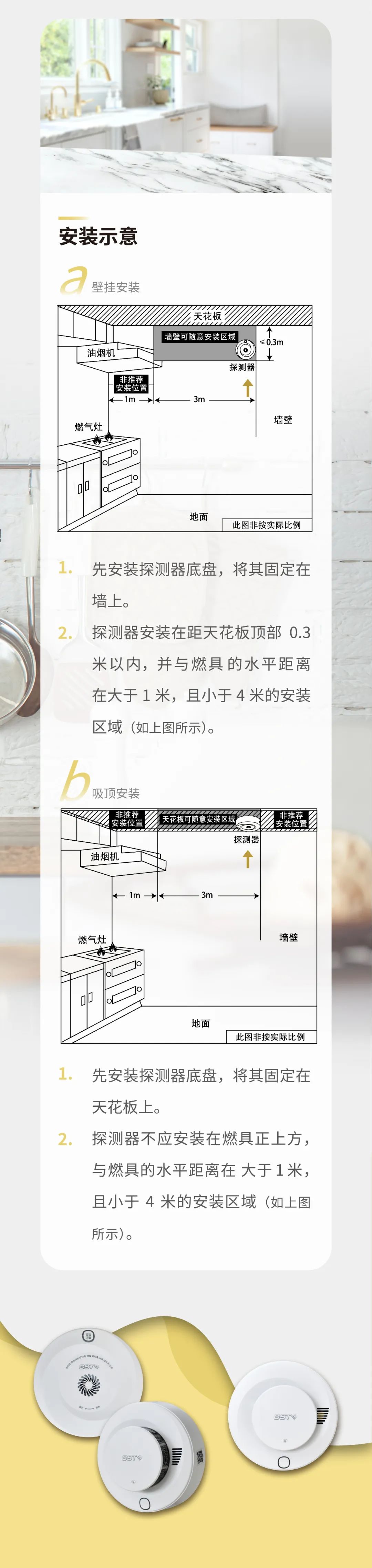山东山东海湾消防GST全新一代NB独立式烟感气感探测器安装